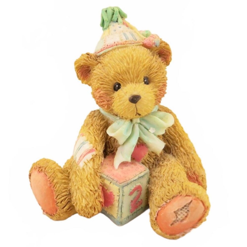Adorable Teddy Bear Figurine with Pastel Accents